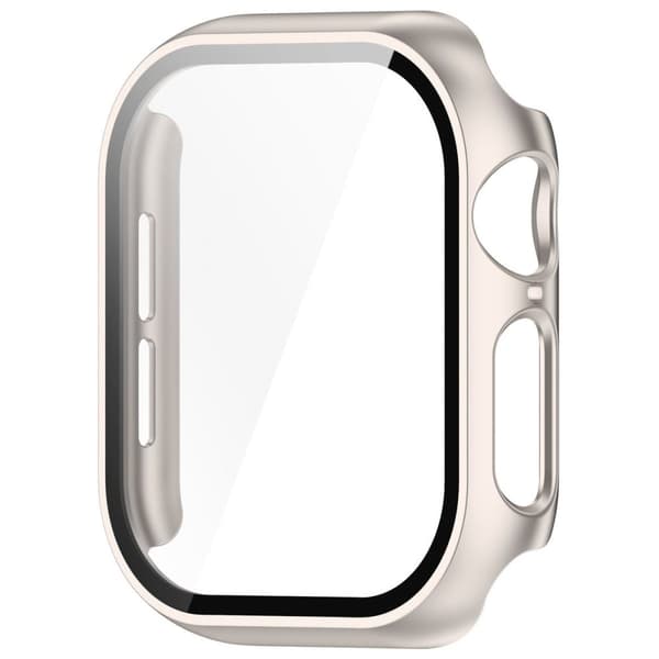 Bizon-kotelo+lasikello Apple Watch 10:lle 42 mm, samppanjanruskea