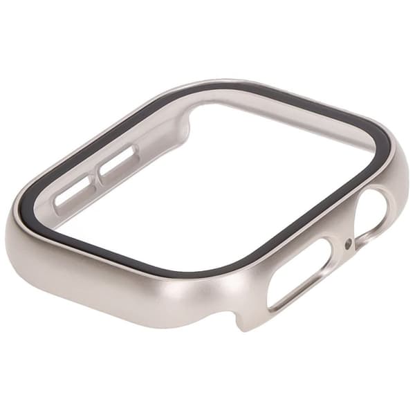 Bizon-kotelo+lasikello Apple Watch 10:lle 42 mm, samppanjanruskea