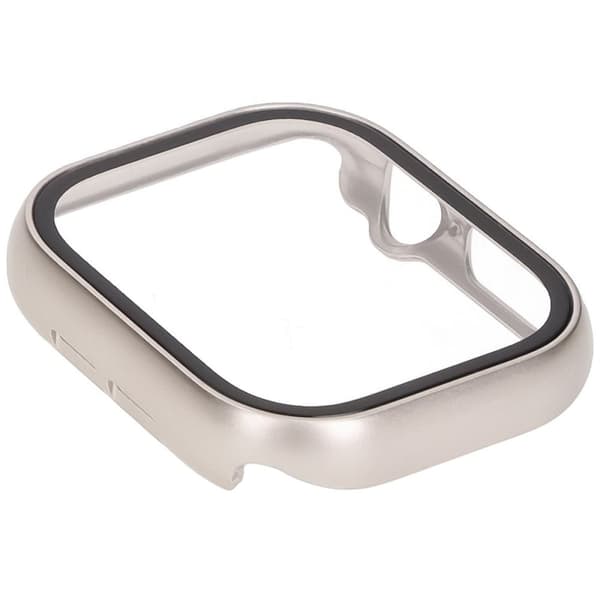 Bizon-kotelo+lasikello Apple Watch 10:lle 42 mm, samppanjanruskea