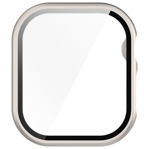 Bizon-kotelo+lasikello Apple Watch 10:lle 42 mm, samppanjanruskea