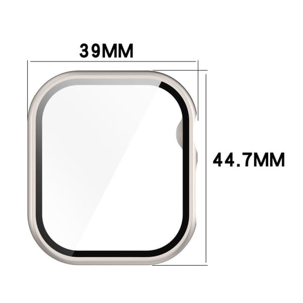 Bizon-kotelo+lasikello Apple Watch 10:lle 42 mm, samppanjanruskea