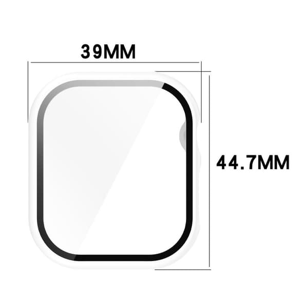 Bizon Urkasse + Glasur til Apple Watch 10 42mm, Hvid