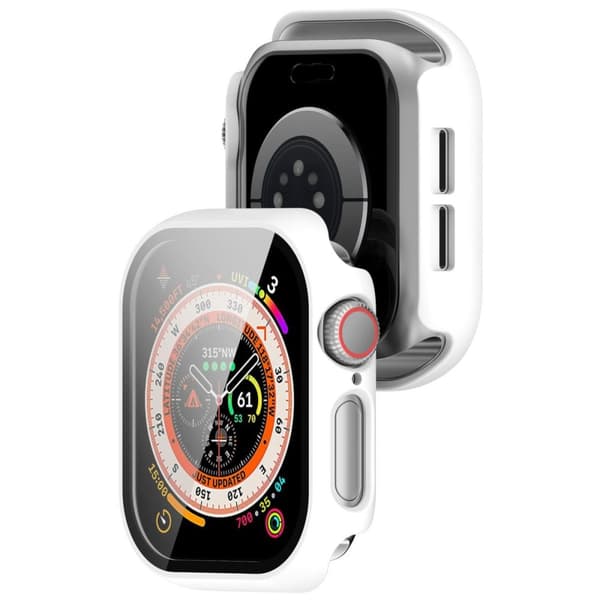 Bizon Urkasse + Glasur til Apple Watch 10 42mm, Hvid