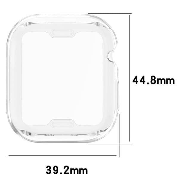 Bizon Case Watch Felipe -kotelo näytönsuojalla Apple Watch 10:lle (42 mm), läpinäkyvä