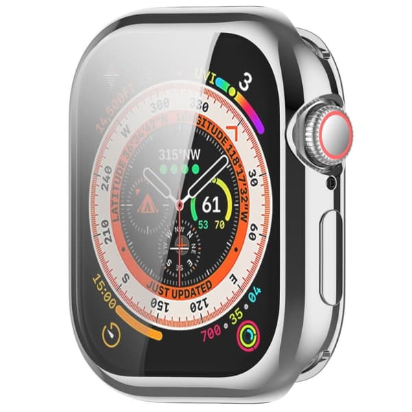 Bizon Case Watch Felipe-fodral med skärmskydd för Apple Watch 10 (42 mm), silver
