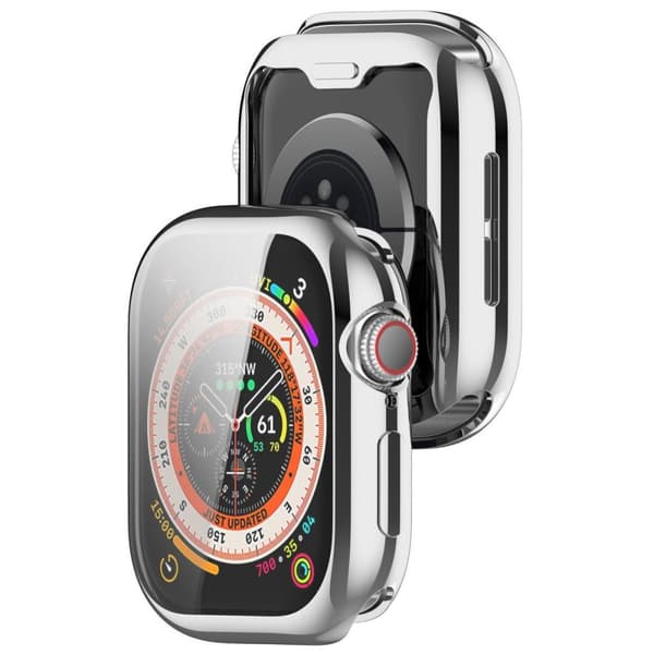Bizon Case Watch Felipe-fodral med skärmskydd för Apple Watch 10 (42 mm), silver