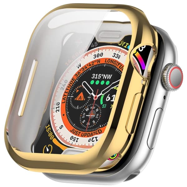 Bizon Case Watch Felipe -kotelo näytönsuojalla Apple Watch 10:lle (46 mm), kulta
