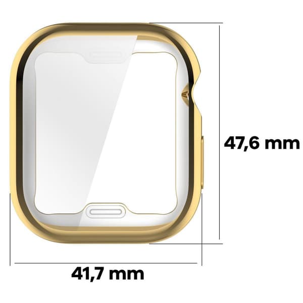 Bizon Case Watch Felipe -kotelo näytönsuojalla Apple Watch 10:lle (46 mm), kulta