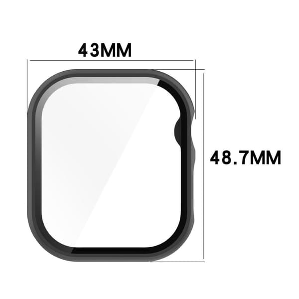 Bizon-kotelo + lasikello Apple Watch 10:lle (46 mm), musta