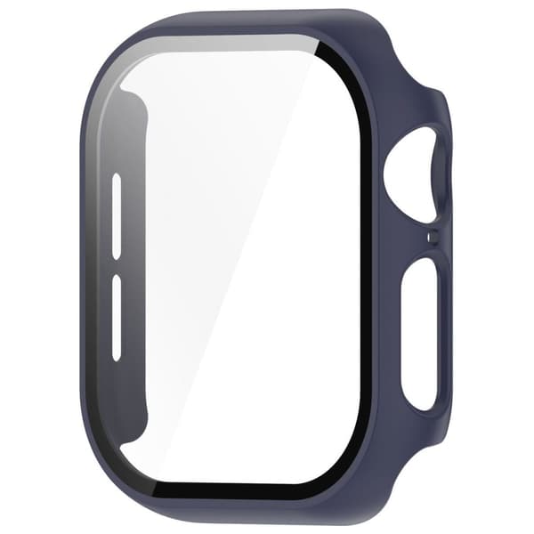 Bizon-fodral + glasklocka för Apple Watch 10 46 mm, mörkblå