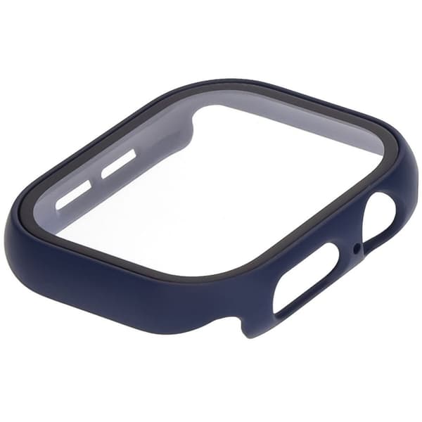 Bizon-fodral + glasklocka för Apple Watch 10 46 mm, mörkblå