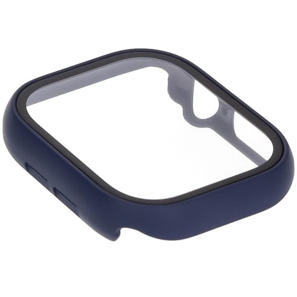 Bizon-fodral + glasklocka för Apple Watch 10 46 mm, mörkblå