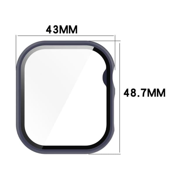 Bizon-fodral + glasklocka för Apple Watch 10 46 mm, mörkblå
