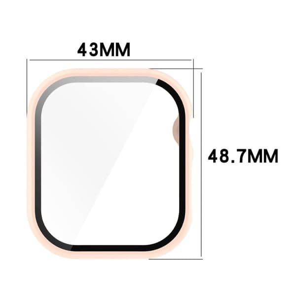 Bizon-fodral + glasklocka för Apple Watch 10 46 mm, rosa