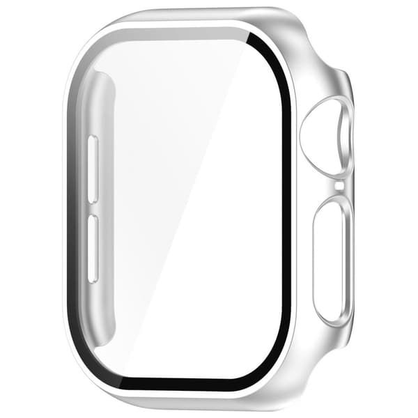 Bizon-fodral + glasklocka för Apple Watch 10 46 mm, silver