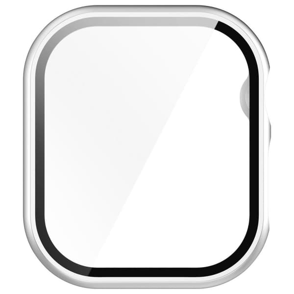 Bizon-fodral + glasklocka för Apple Watch 10 46 mm, silver