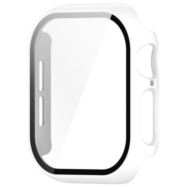 Bizon-fodral + glasklocka för Apple Watch 10 46 mm, vit