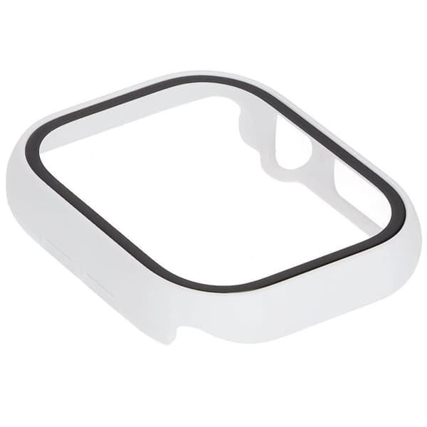 Bizon-fodral + glasklocka för Apple Watch 10 46 mm, vit