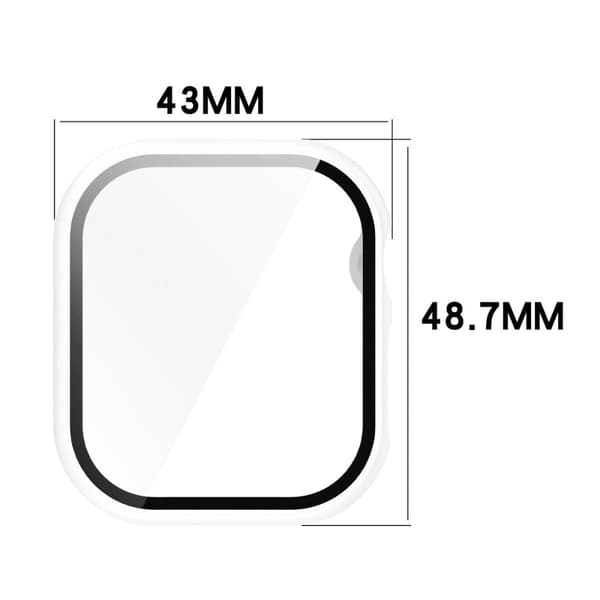 Bizon-fodral + glasklocka för Apple Watch 10 46 mm, vit