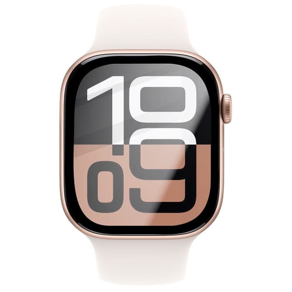 Bizon Glass Watch Edge Hybrid til Apple Watch 10 42mm, Sort