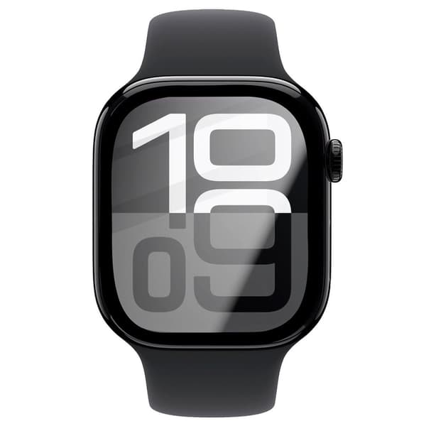 Bizon Glass Watch Edge Hybrid til Apple Watch 10 46mm, Sort