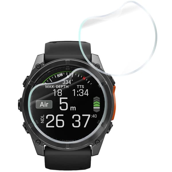Bizon Glass -kellohydrogeelikalvo Garmin Fenix 8 Solar 51mm / AMOLED 47mm / AMOLED 51mm -kellolle, 2 kpl
