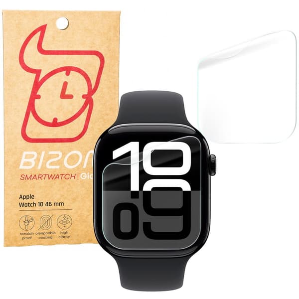 Bizon Glass Watch Hydrogel Skærmbeskytter til Apple Watch 10 46mm, 2 stk.