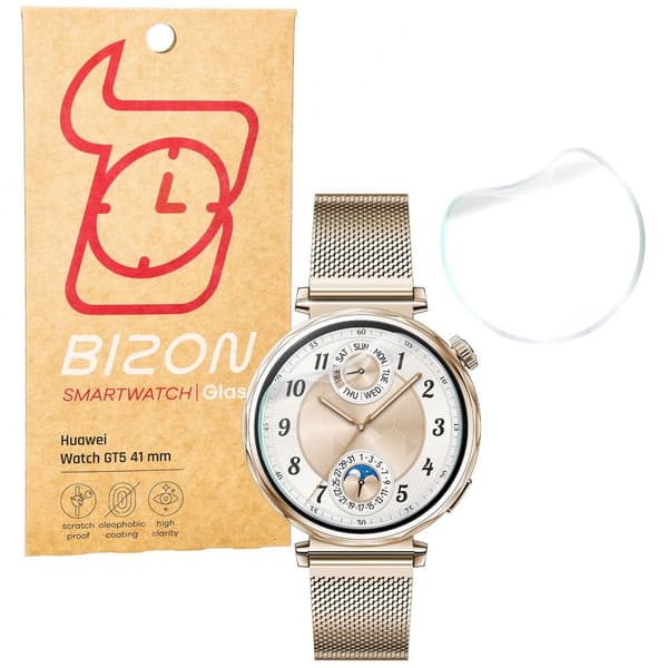 Bizon Glass Watch Hydrogel skärmskydd för Huawei Watch GT 5 (41mm), 2 st.