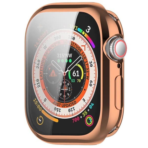 Bizon Case Watch Felipe-etui med skærmbeskytter til Apple Watch 10 (42 mm), rosaguld