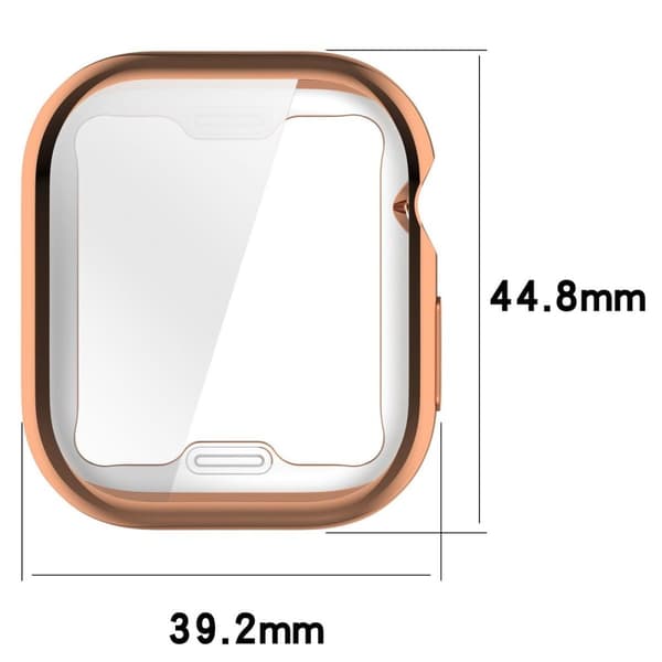 Bizon Case Watch Felipe-etui med skærmbeskytter til Apple Watch 10 (42 mm), rosaguld
