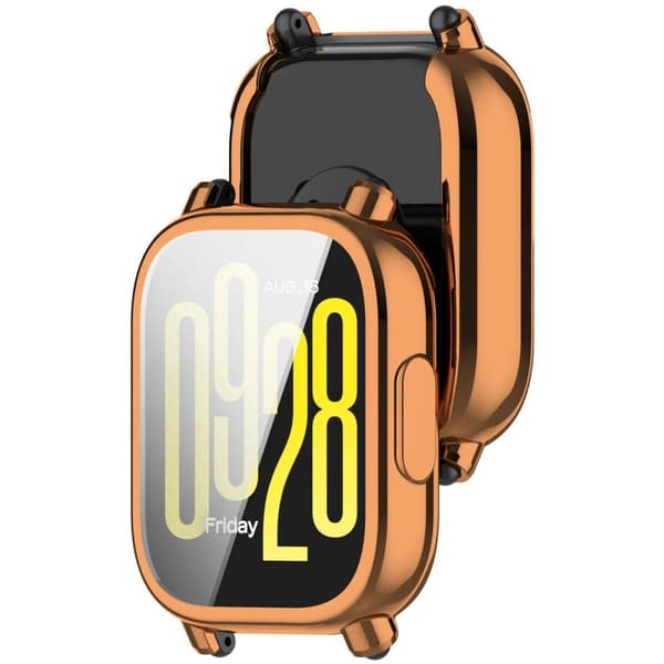Bizon Case Watch Felipe -näytönsuoja Xiaomi Redmi Watch 5 Litelle, ruusukulta