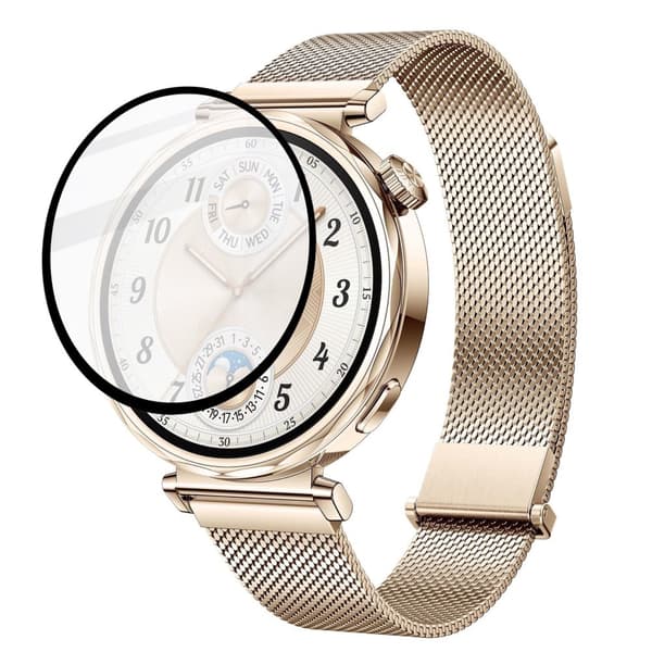 Bizon Glass Watch Edge Hybrid för Huawei Watch GT 5 41mm, Svart