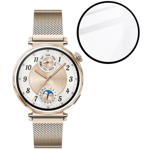 Bizon Glass Watch Edge Hybrid för Huawei Watch GT 5 41mm, Svart