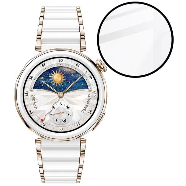 Bizon Glass Watch Edge Hybrid Huawei Watch GT 5 Pro 42 mm:lle, musta