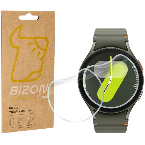 Bizon Glass Watch Film Sun Matte Film för Galaxy Watch 7 44mm, 2 stycken