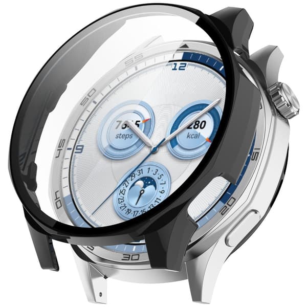 Bizon-fodral + glasklocka för Huawei Watch GT 5 46mm, svart