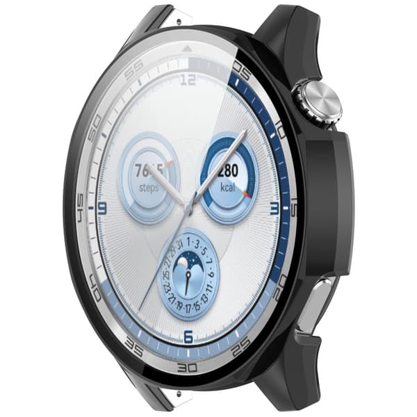 Bizon-fodral + glasklocka för Huawei Watch GT 5 46mm, svart