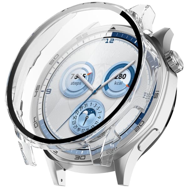 Bizon-fodral+glasklocka för Huawei Watch GT 5 46mm, transparent