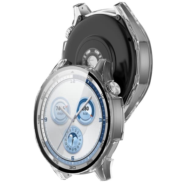 Bizon-fodral+glasklocka för Huawei Watch GT 5 46mm, transparent