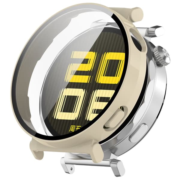 Bizon-fodral+glasklocka för Huawei Watch GT 5 41mm, beige