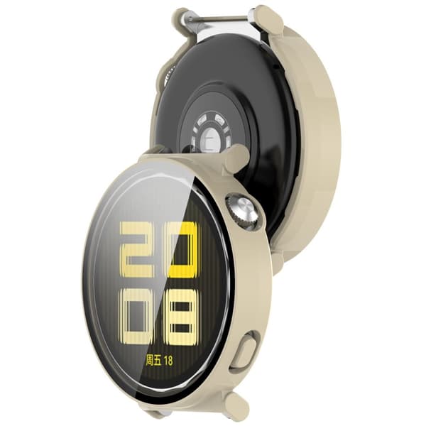 Bizon-fodral+glasklocka för Huawei Watch GT 5 41mm, beige