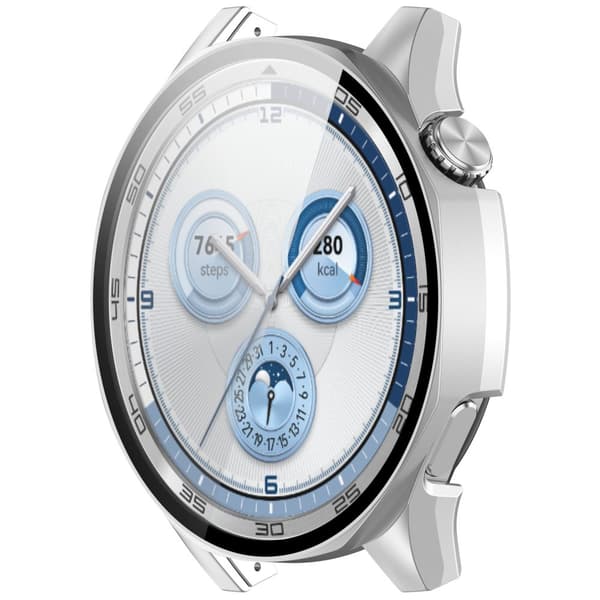 Bizon-fodral + glasklocka för Huawei Watch GT 5 46mm, satinsilver