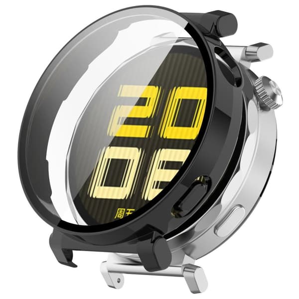 Bizon-kotelo + lasikello Huawei Watch GT 5 Pro 42 mm:lle, musta