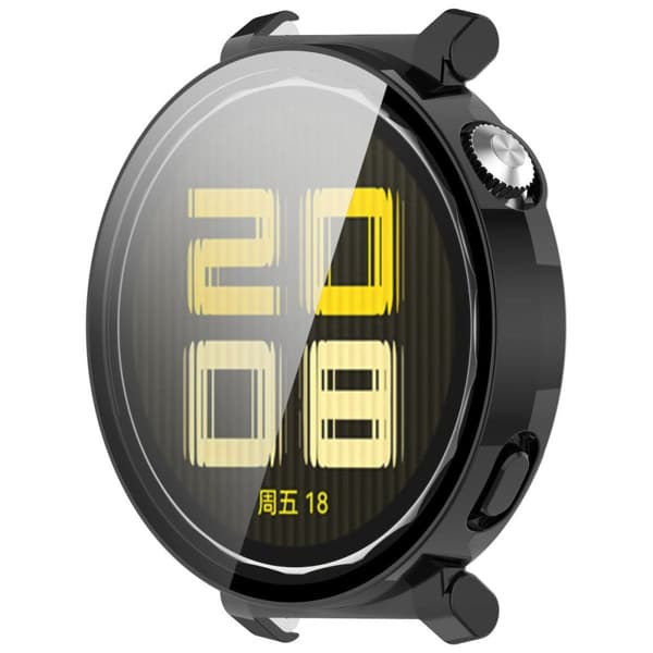 Bizon-kotelo + lasikello Huawei Watch GT 5 Pro 42 mm:lle, musta