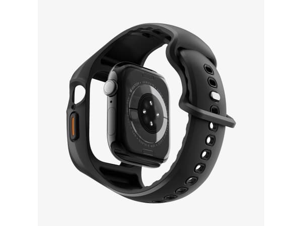 Spigen Liquid Air Pro, Etui + bånd, SmartWatch, Sort, Apple, Apple Watch 10 (46mm), Silikone