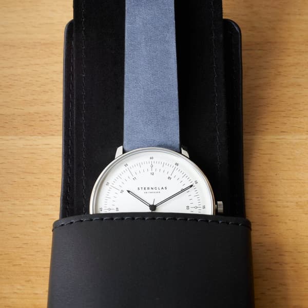 Sternglas Lyxigt Klockfodral S13-008 - Veganskt Läder, Svart
