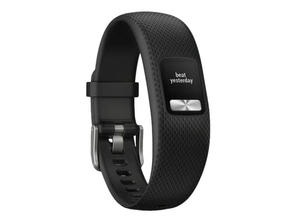 Garmin vívofit 4 - Aktivitetssporer med bånd - TPU-silikon - svart - båndbredde: L - åttefargers - Bluetooth, ANT+/ANT - 25.5 g