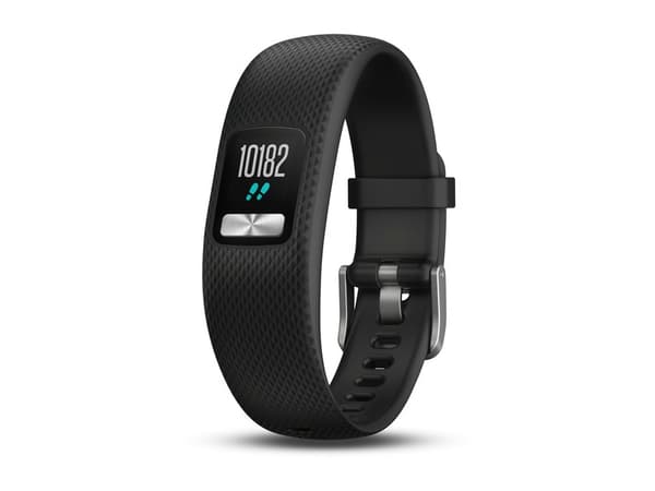 Garmin vívofit 4 - Aktivitetssporer med bånd - TPU-silikon - svart - båndbredde: S/M - åttefargers - Bluetooth, ANT+/ANT - 25 g