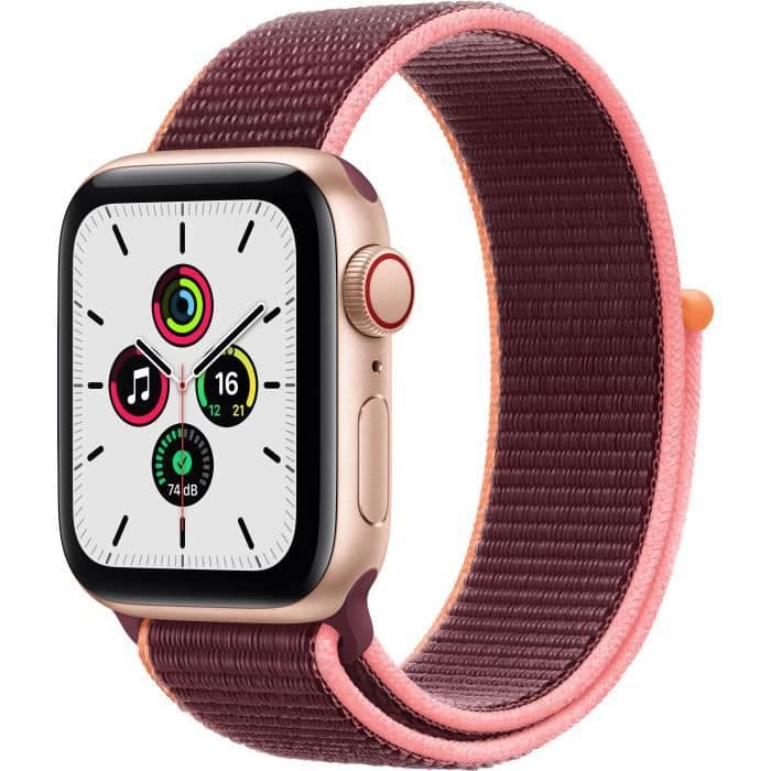 Apple Watch SE GPS + Cellular, 40 mm guldæske af aluminium med Sport-bånd