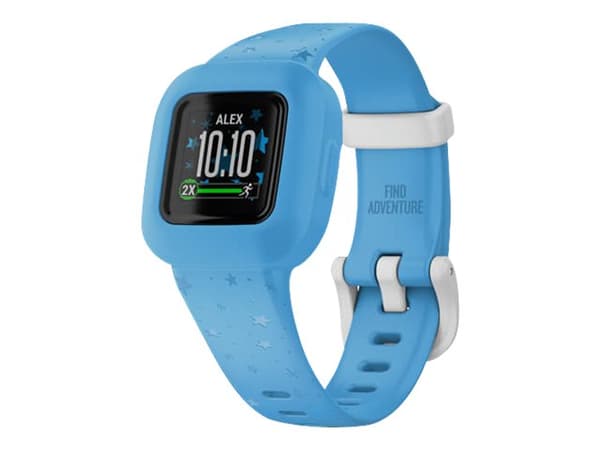 Garmin vivofit jr. 3 - Aktivitetssporer med bånd - silikon - blue stars - håndleddstørrelse: 130-175 mm - Bluetooth - 25 g